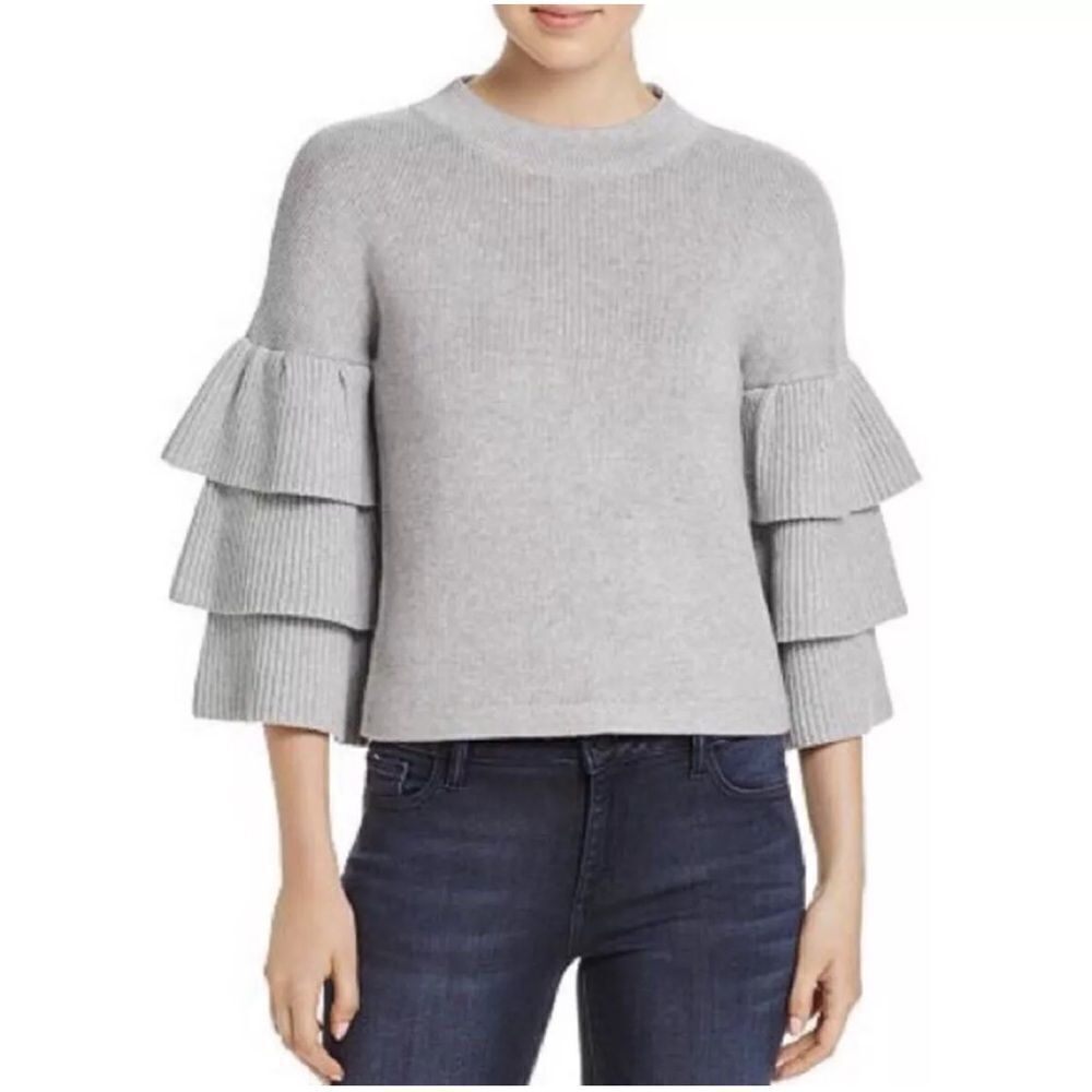 Endless Rose Tiered Grey Sweater (Size L)